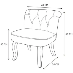 Fauteuil ELEONOR Velours Gris