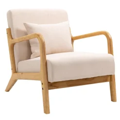 Fauteuil en bois massif Beige