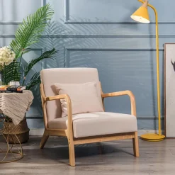 Fauteuil en bois massif Beige