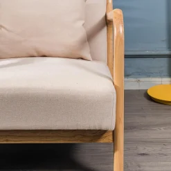 Fauteuil en bois massif Beige