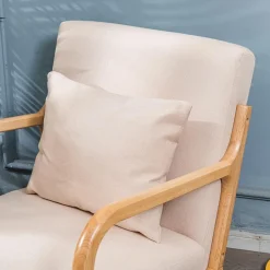 Fauteuil en bois massif Beige