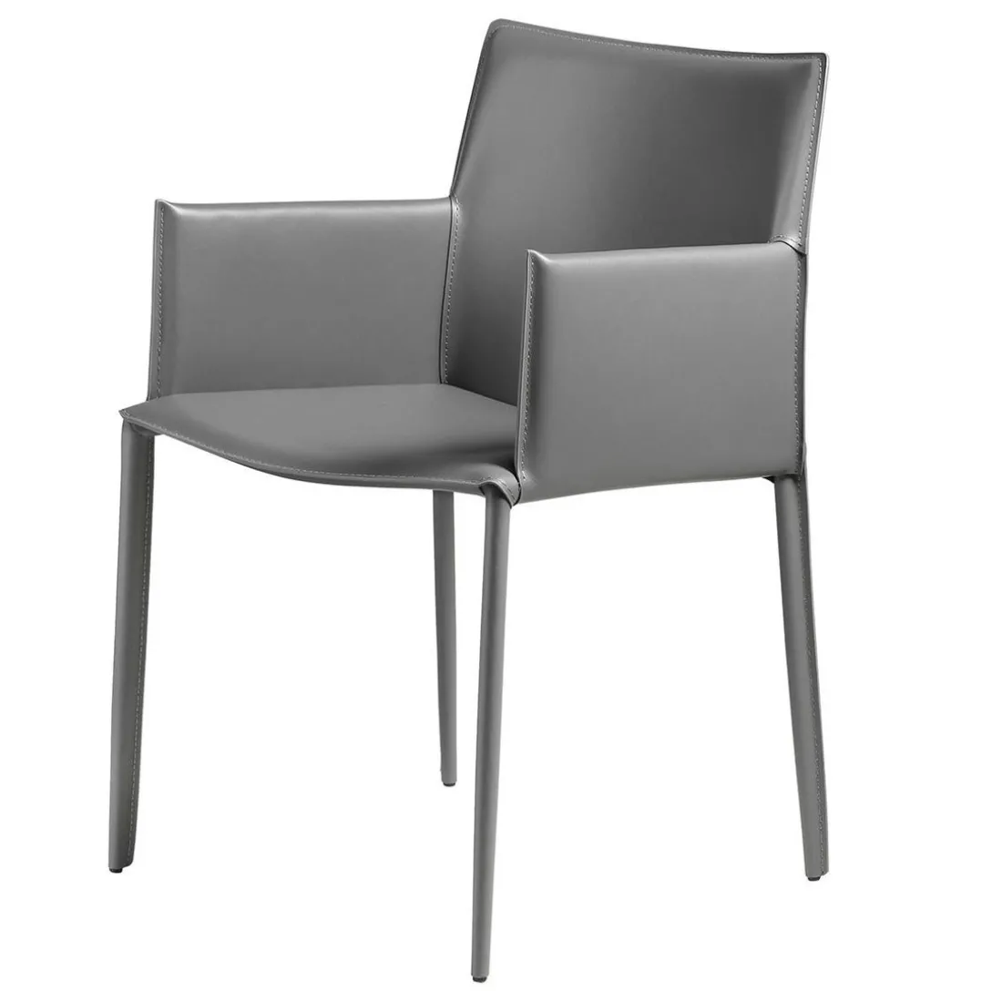 Fauteuil en cuir gris