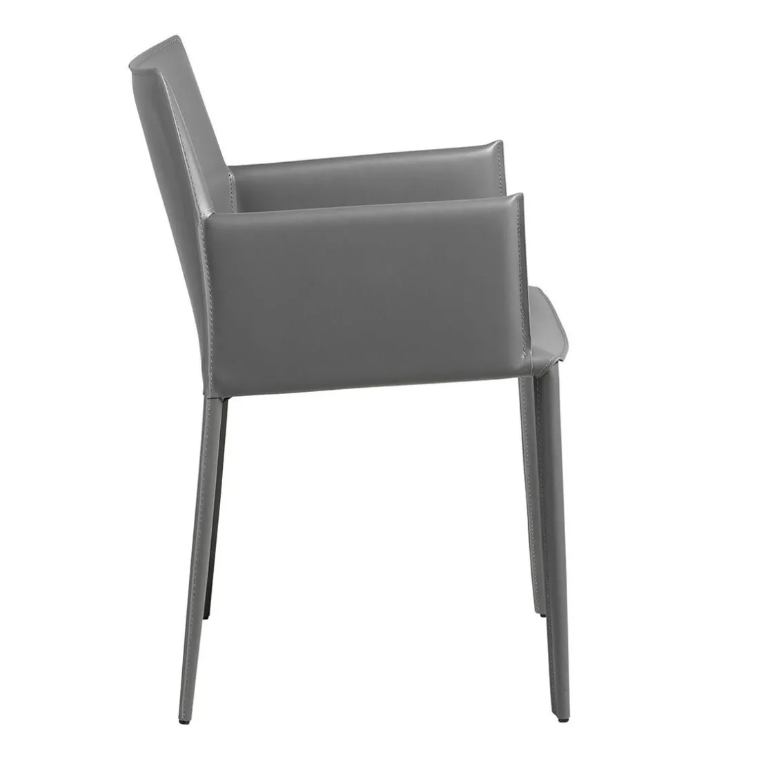 Fauteuil en cuir gris