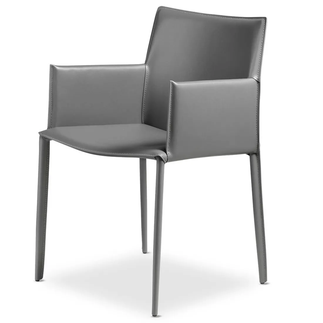 Fauteuil en cuir gris
