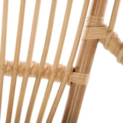 Fauteuil en Rotin Naturel et Métal Noir NATURA