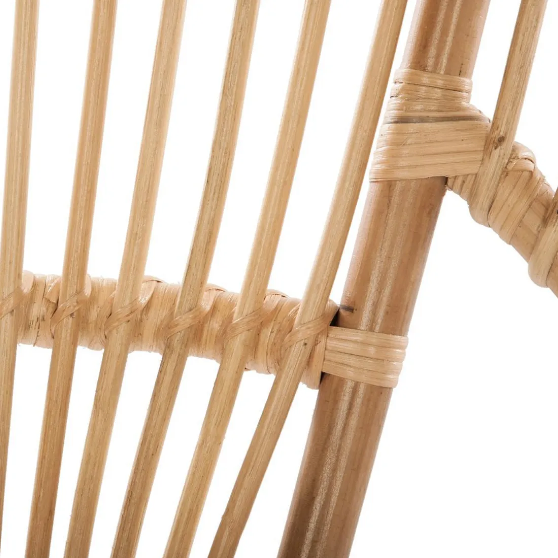 Fauteuil en Rotin Naturel et Métal Noir NATURA