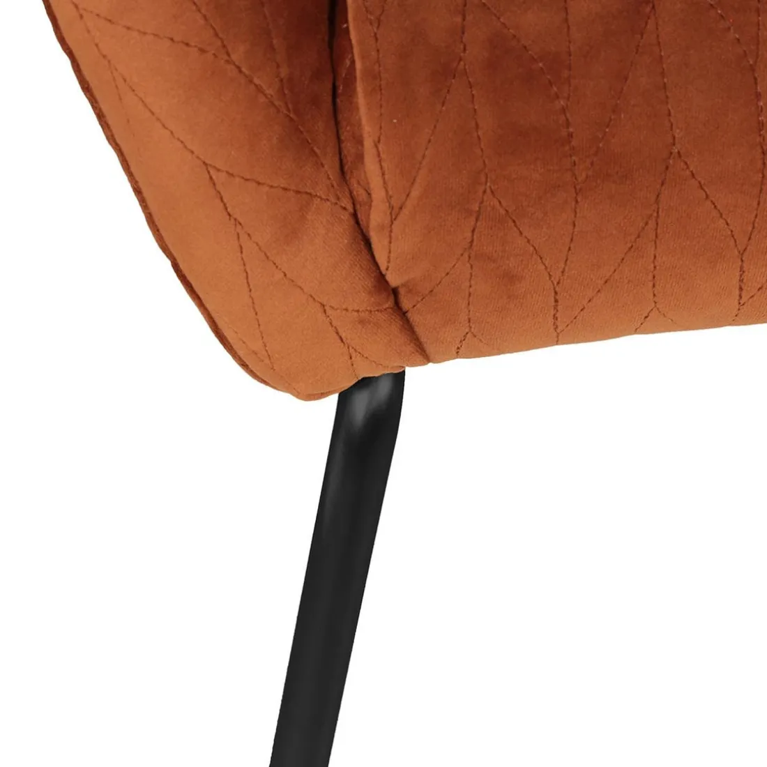 Fauteuil en velours cognac marron