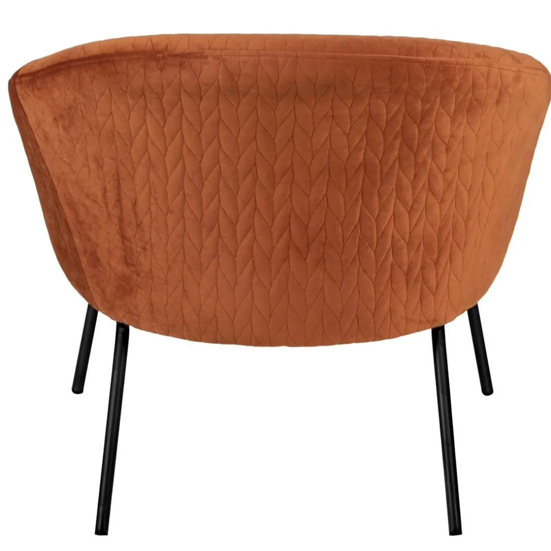 Fauteuil en velours cognac marron
