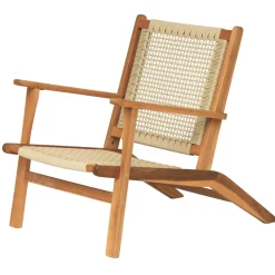 Fauteuil interieur exterieur en acacia massif et corde