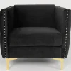 Fauteuil Joshua Velours Noir