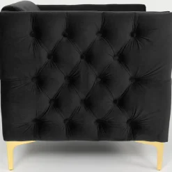 Fauteuil Joshua Velours Noir