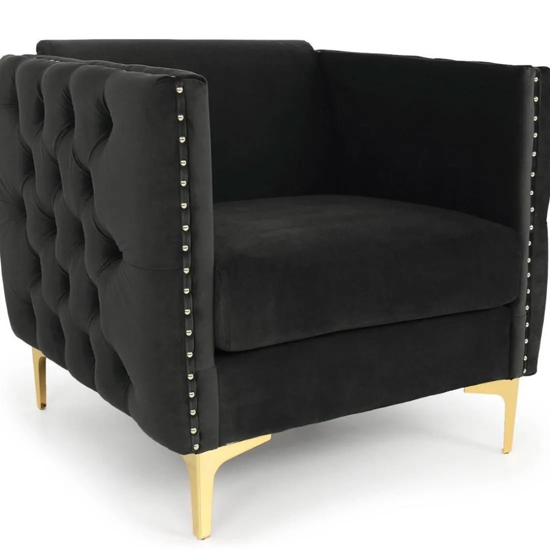 Fauteuil Joshua Velours Noir