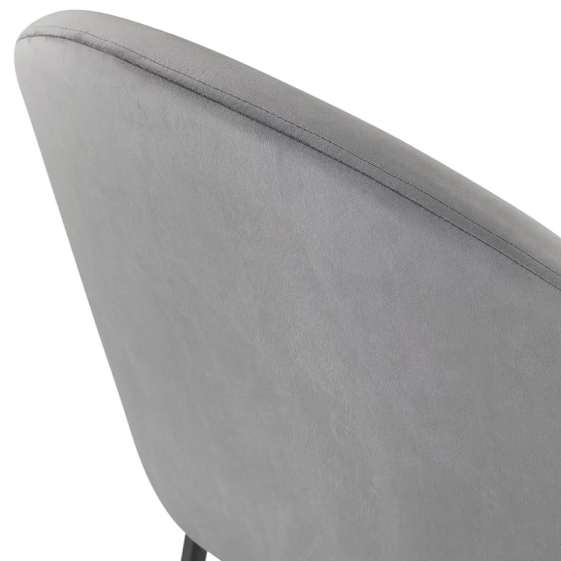 Fauteuil lounge 'MERMAID' en velours gris clair et pieds en métal noir