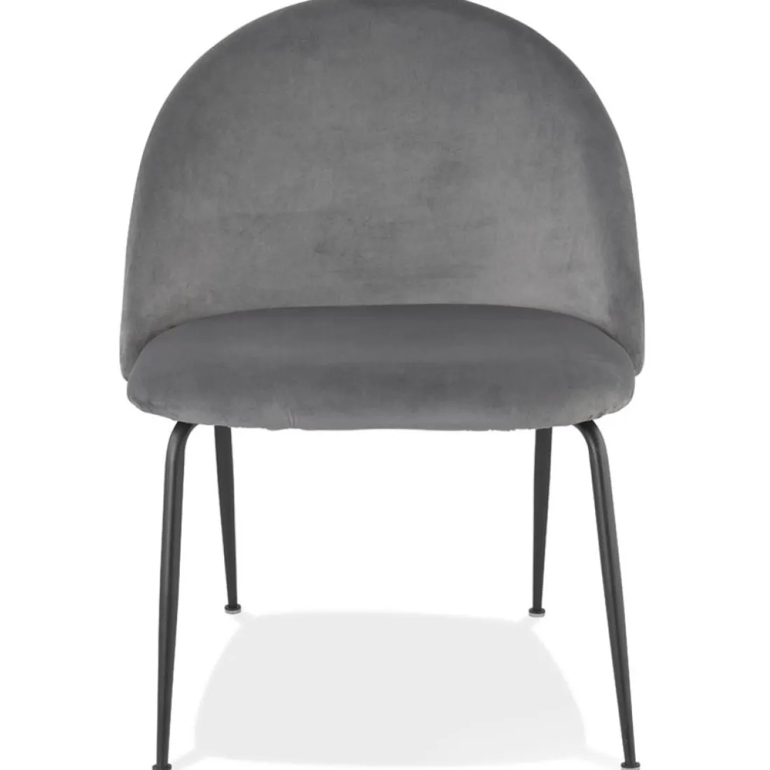Fauteuil lounge 'MERMAID' en velours gris clair et pieds en métal noir