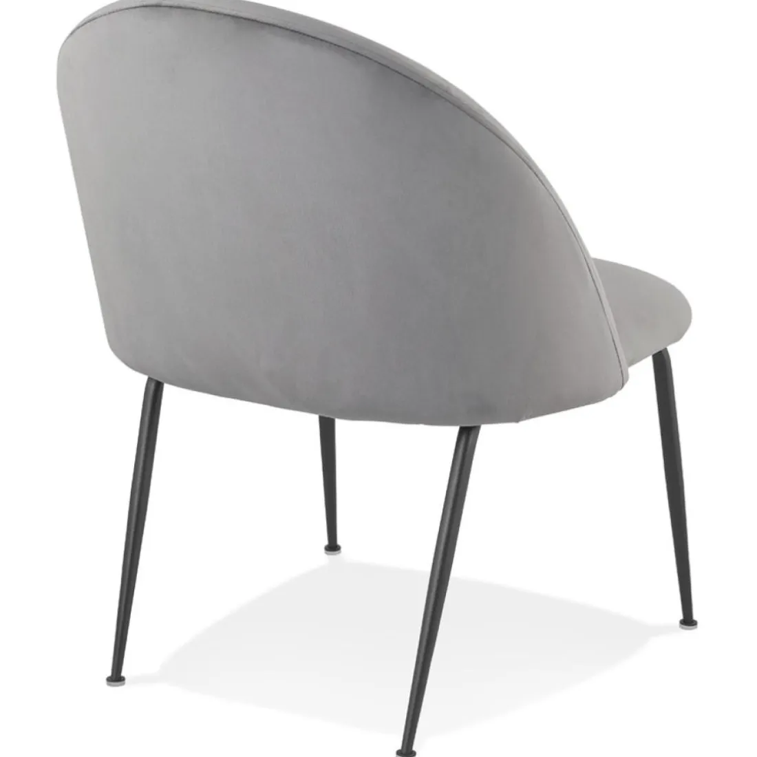 Fauteuil lounge 'MERMAID' en velours gris clair et pieds en métal noir