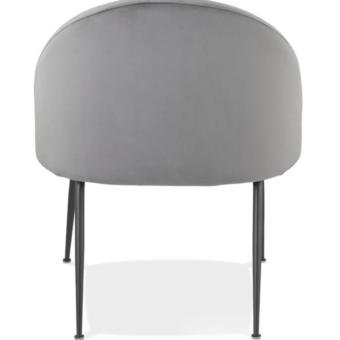 Fauteuil lounge 'MERMAID' en velours gris clair et pieds en métal noir