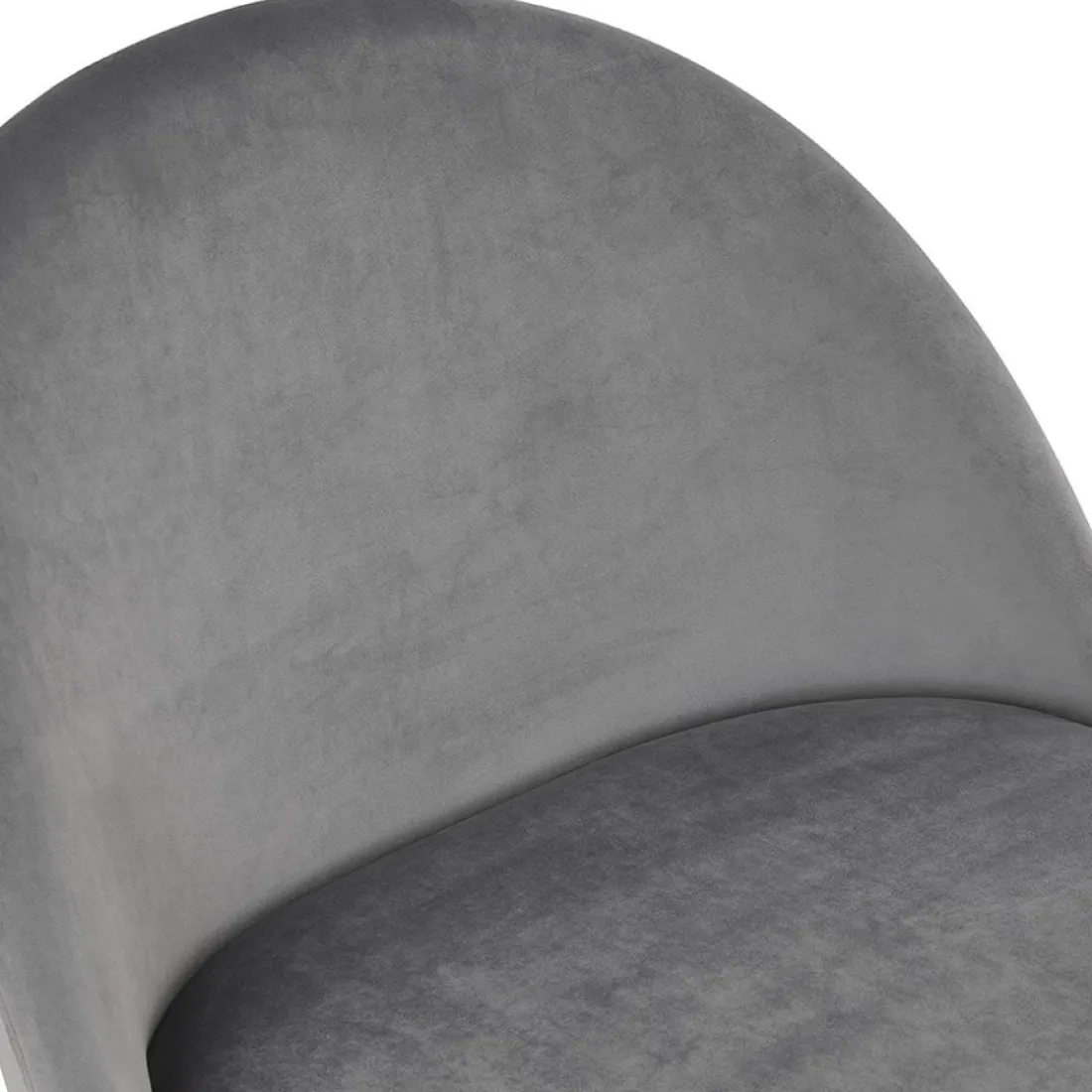 Fauteuil lounge 'MERMAID' en velours gris clair et pieds en métal noir