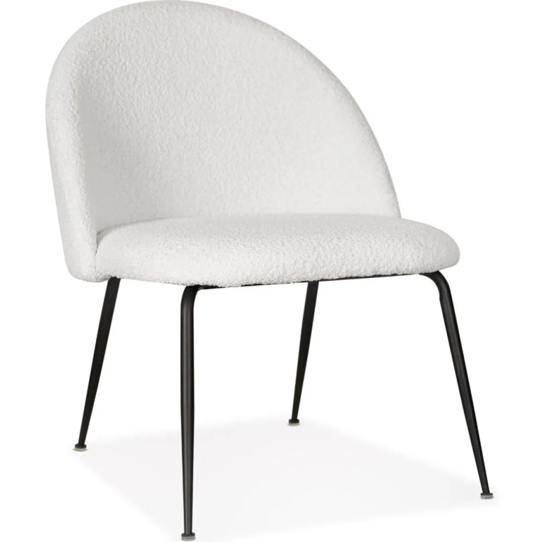 Fauteuil lounge 'NORVEGIA' en tissu bouclé blanc et métal noir