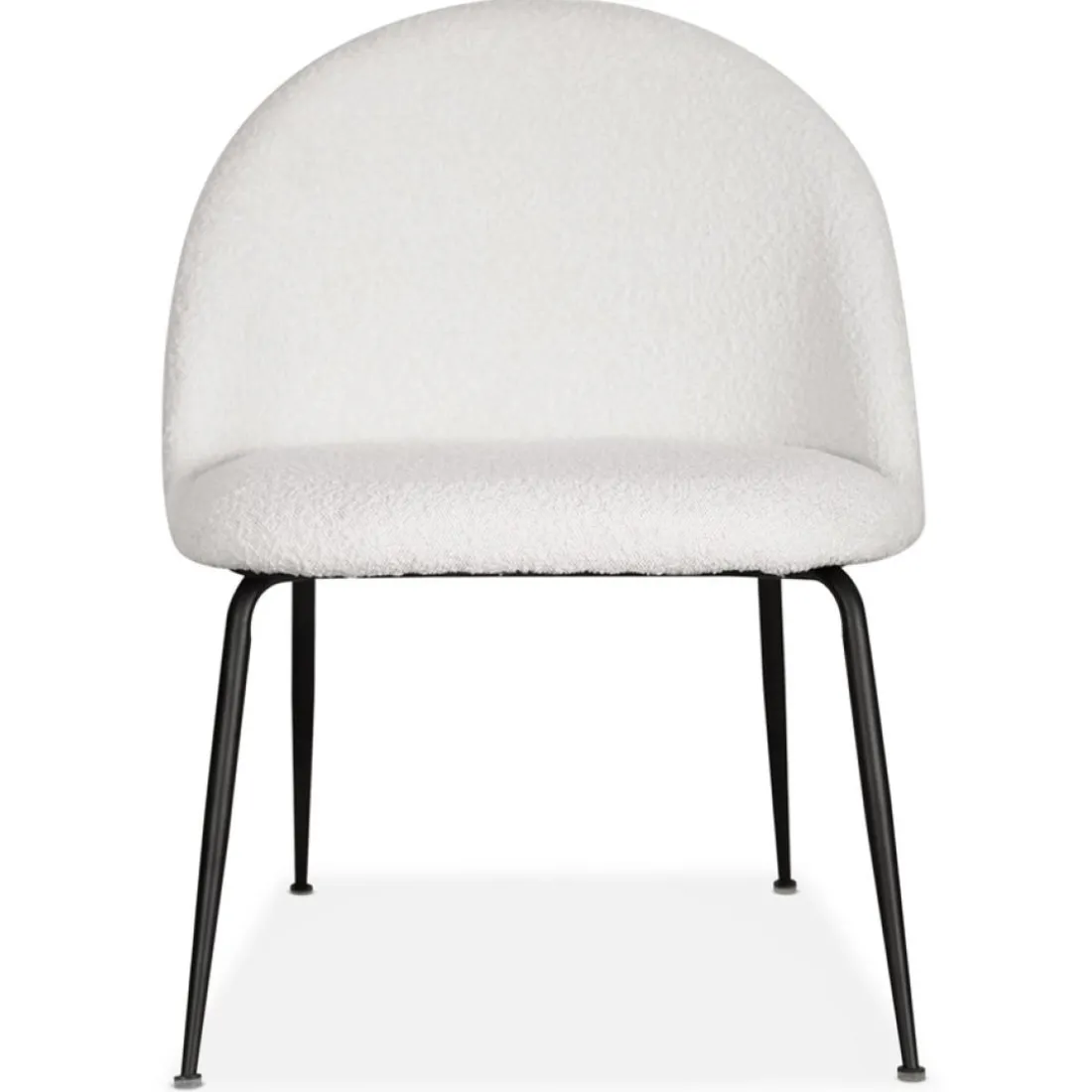 Fauteuil lounge 'NORVEGIA' en tissu bouclé blanc et métal noir