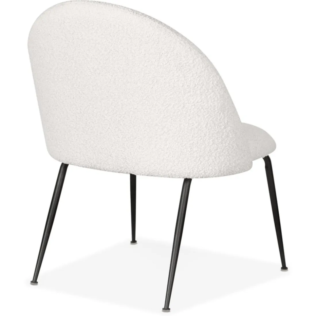 Fauteuil lounge 'NORVEGIA' en tissu bouclé blanc et métal noir