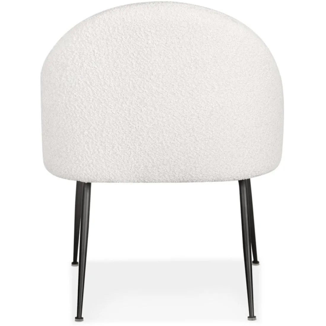Fauteuil lounge 'NORVEGIA' en tissu bouclé blanc et métal noir