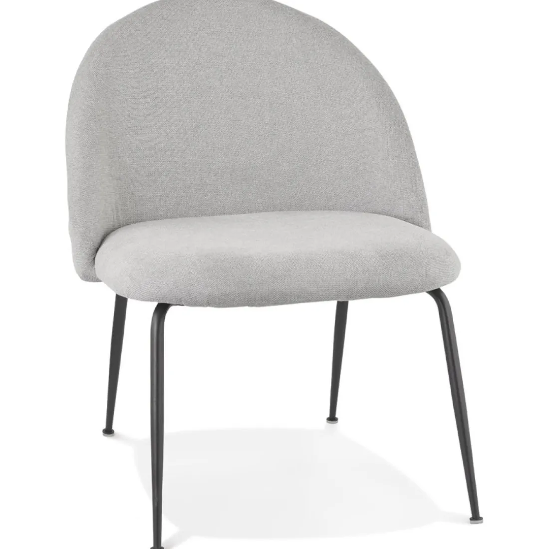 Fauteuil lounge 'ZILLA' en tissu gris et pieds en métal noir