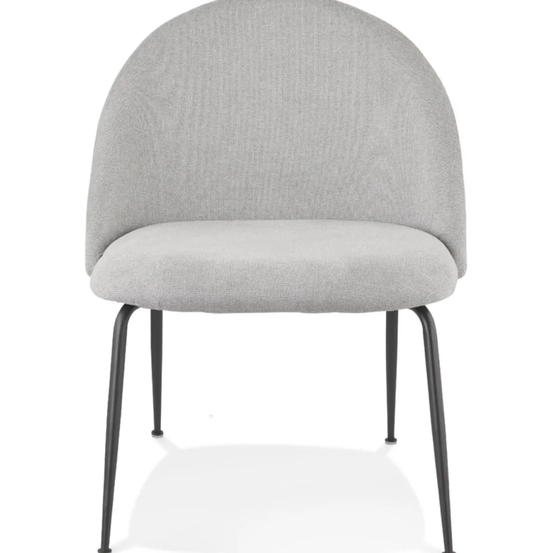 Fauteuil lounge 'ZILLA' en tissu gris et pieds en métal noir