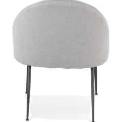 Fauteuil lounge 'ZILLA' en tissu gris et pieds en métal noir