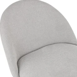 Fauteuil lounge 'ZILLA' en tissu gris et pieds en métal noir