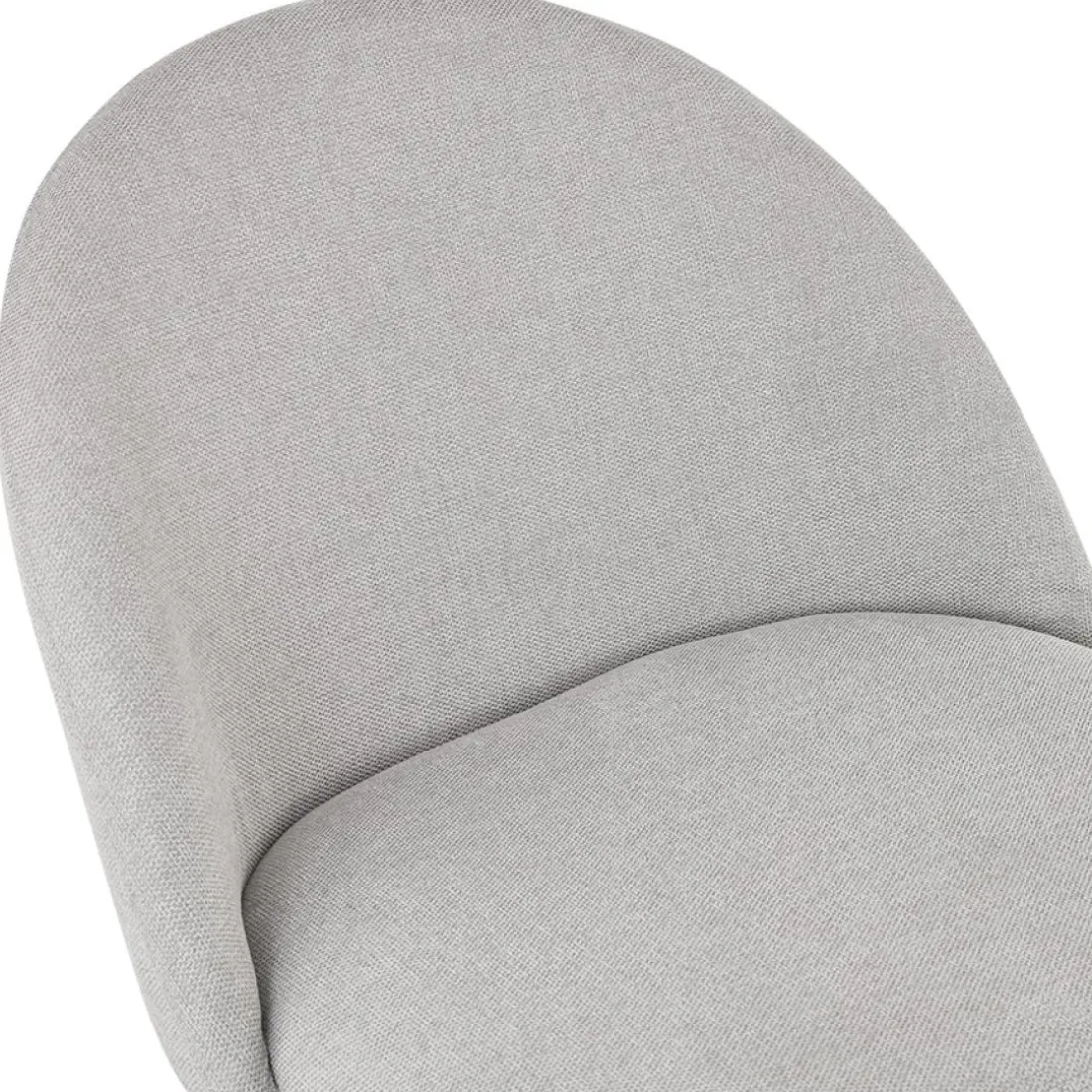 Fauteuil lounge 'ZILLA' en tissu gris et pieds en métal noir
