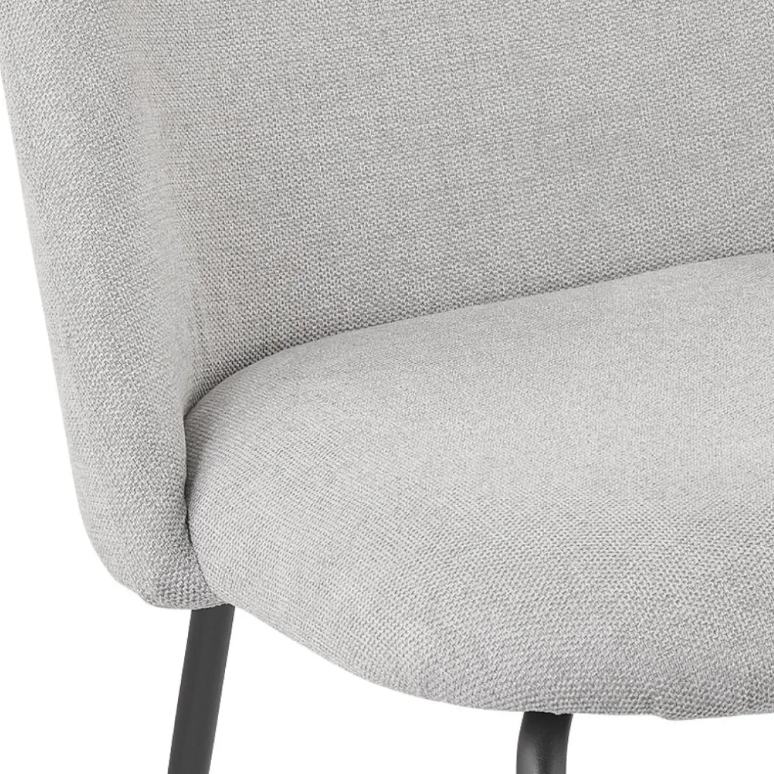Fauteuil lounge 'ZILLA' en tissu gris et pieds en métal noir