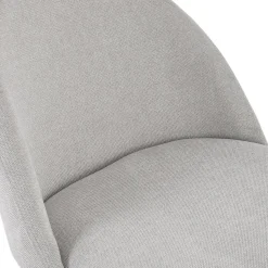 Fauteuil lounge 'ZILLA' en tissu gris et pieds en métal noir