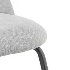 Fauteuil lounge 'ZILLA' en tissu gris et pieds en métal noir