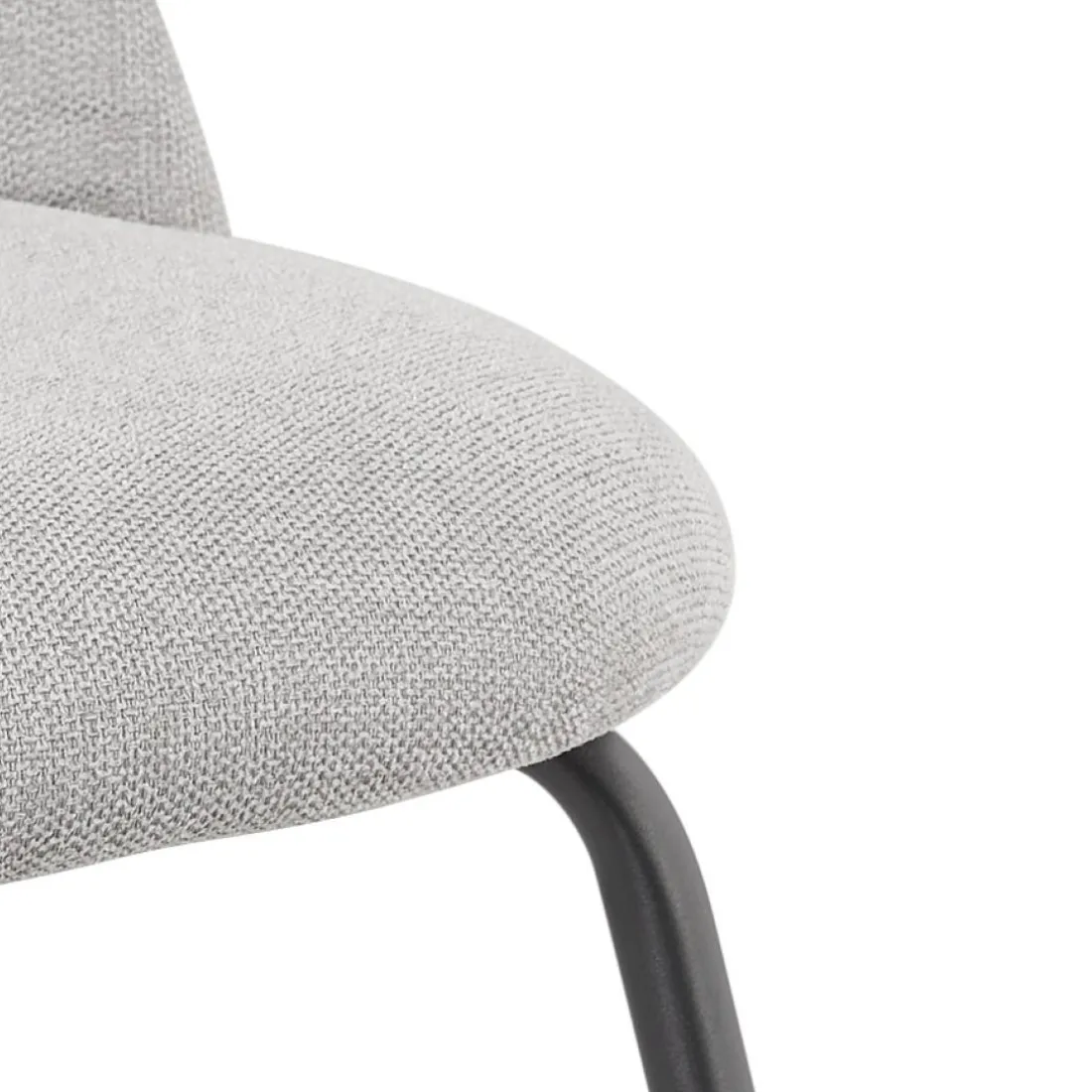Fauteuil lounge 'ZILLA' en tissu gris et pieds en métal noir