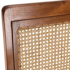 Fauteuil mindi et cannage bois foncé DAK