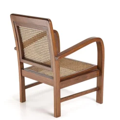 Fauteuil mindi et cannage bois foncé DAK