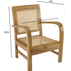 Fauteuil mindi et cannage DAK