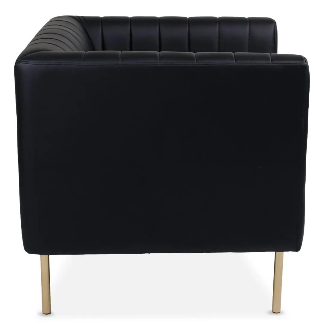 Fauteuil moderne à coutures verticales Sacramento Simili Noir