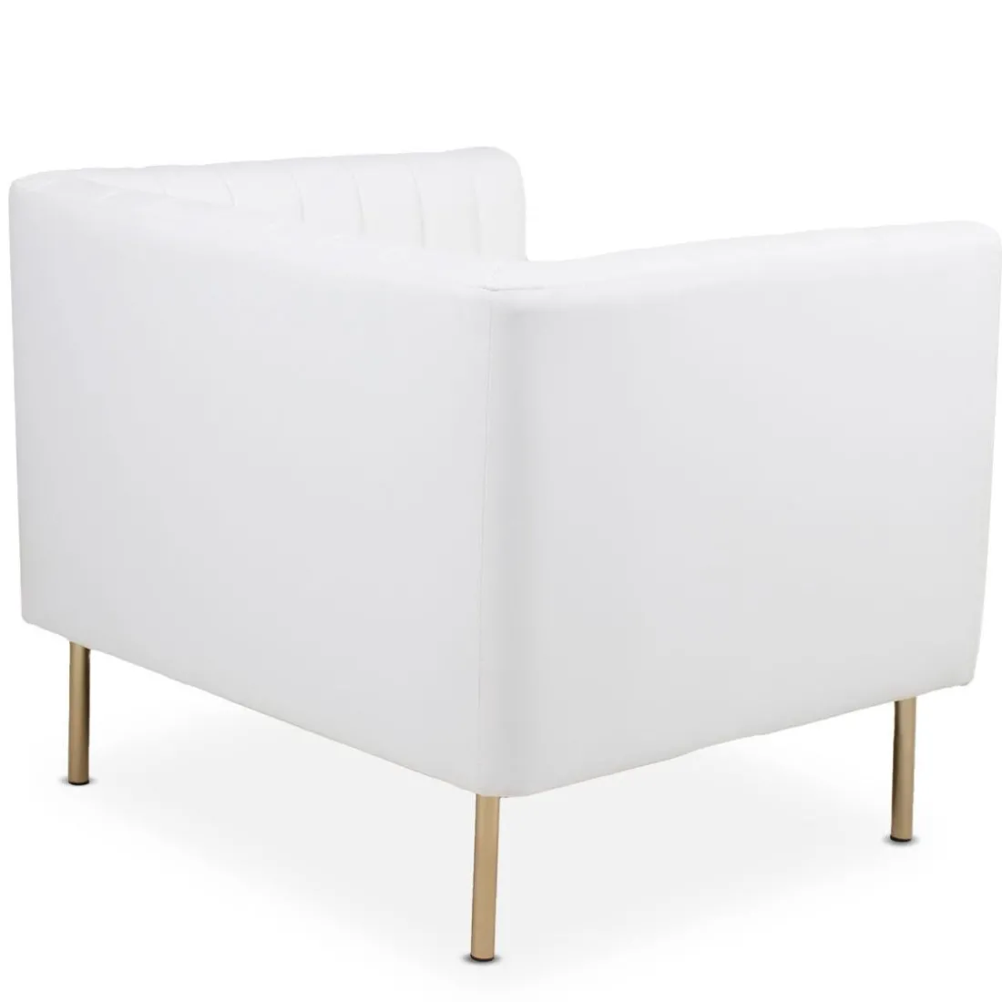 Fauteuil moderne à coutures verticales Sacramento Simili blanc