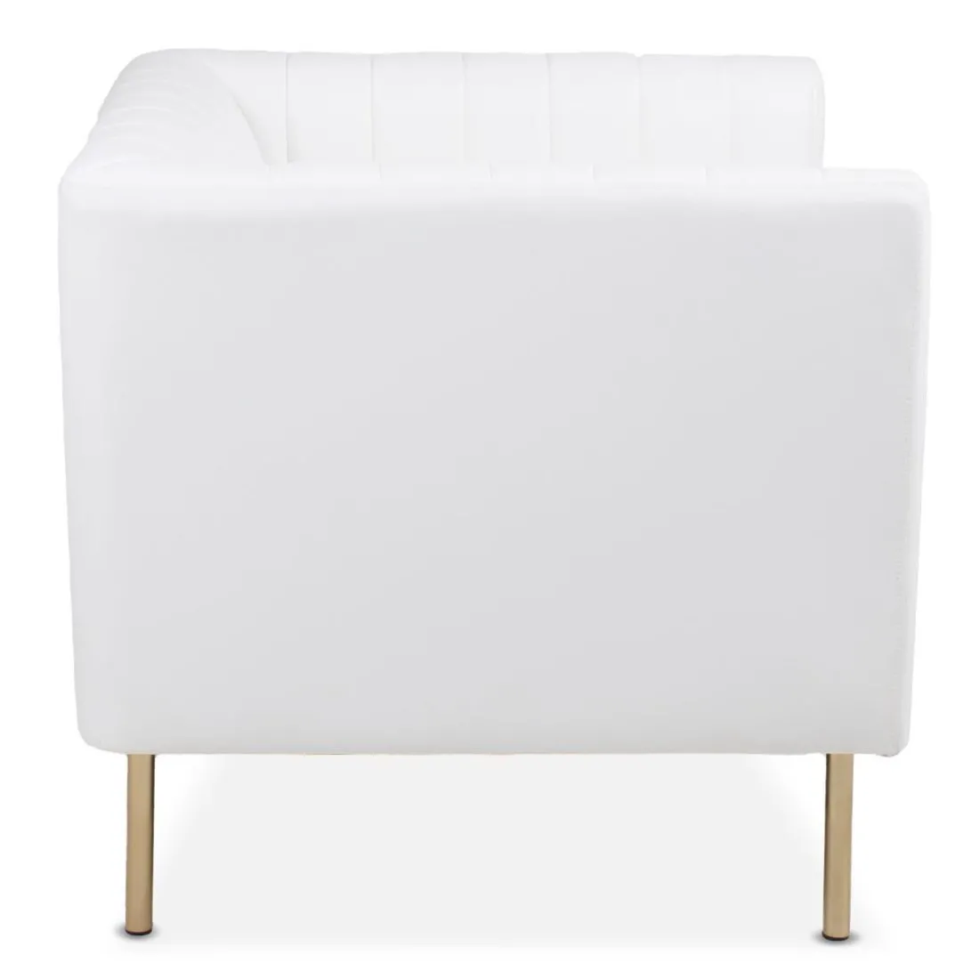 Fauteuil moderne à coutures verticales Sacramento Simili blanc