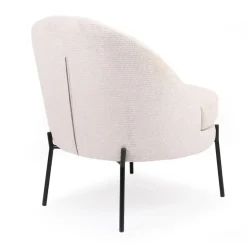 Fauteuil moderne au dossier arrondi Thiago Tissu Beige