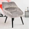 Fauteuil moderne et confortable Patrick Velours Gris