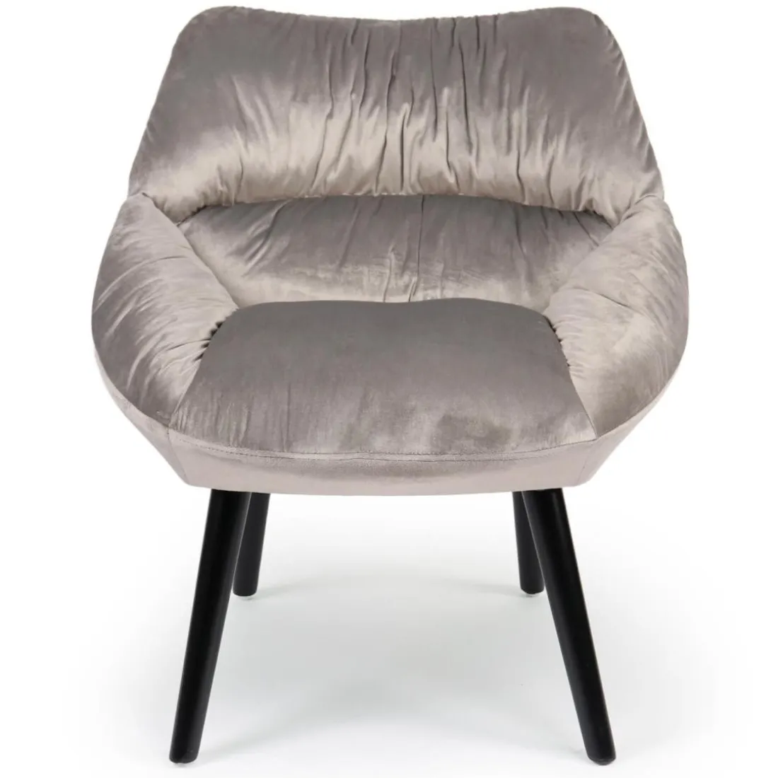 Fauteuil moderne et confortable Patrick Velours Gris