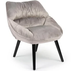 Fauteuil moderne et confortable Patrick Velours Gris