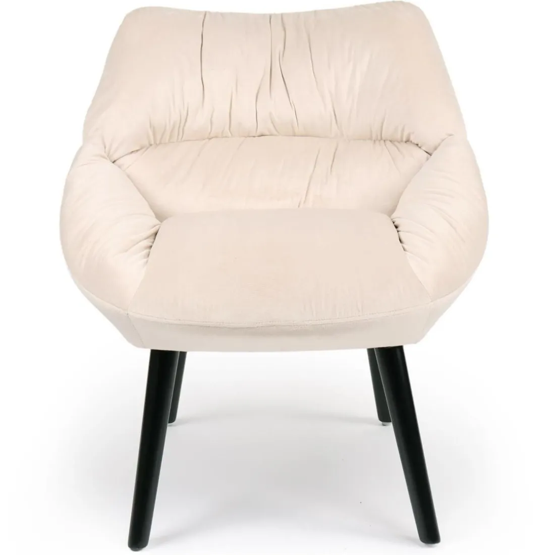 Fauteuil moderne et confortable Patrick Velours Beige