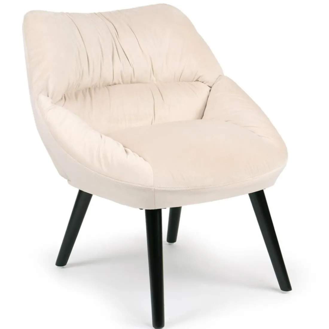 Fauteuil moderne et confortable Patrick Velours Beige