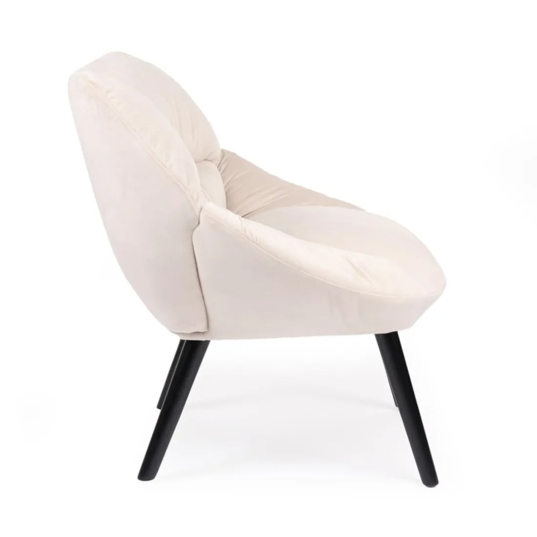 Fauteuil moderne et confortable Patrick Velours Beige