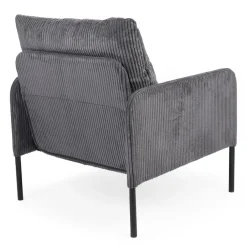 Fauteuil moderne et élégant Manuelo Velours côtelé Gris foncé
