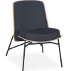 Fauteuil moderne Gauguin Bois clair et Tissu noir