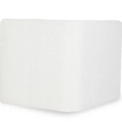 Fauteuil moderne style cubique Fredonia Tissu bouclette Crème